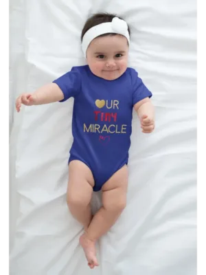 Baby Rompers Mockup Tiny Miracle Dark Royal Blue