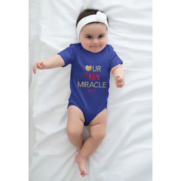 Baby Rompers Mockup Tiny Miracle Dark Royal Blue