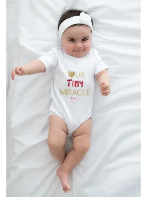 Baby Rompers Mockup Tiny Miracle Dark White