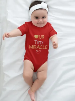 Baby Rompers Mockup Tiny Miracle Lite Red